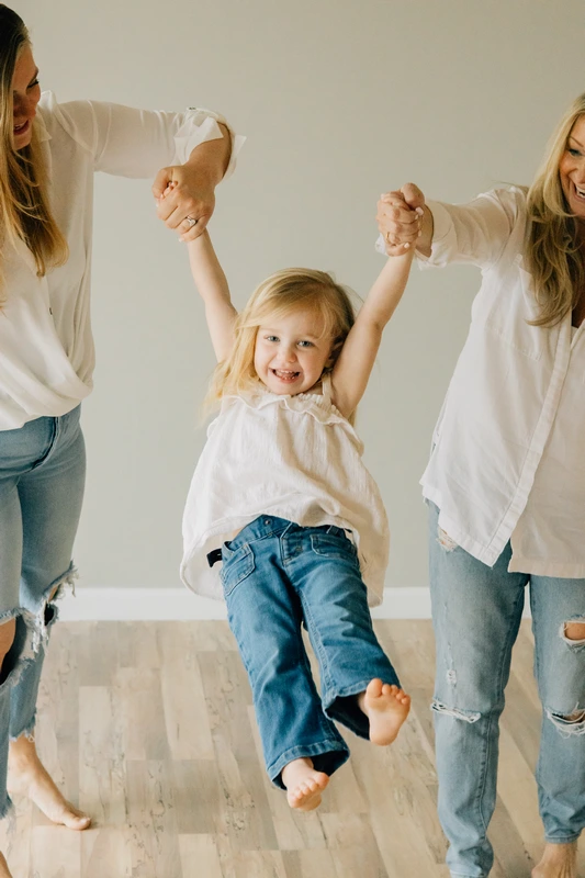 Candid Photo of a Family Having Fun